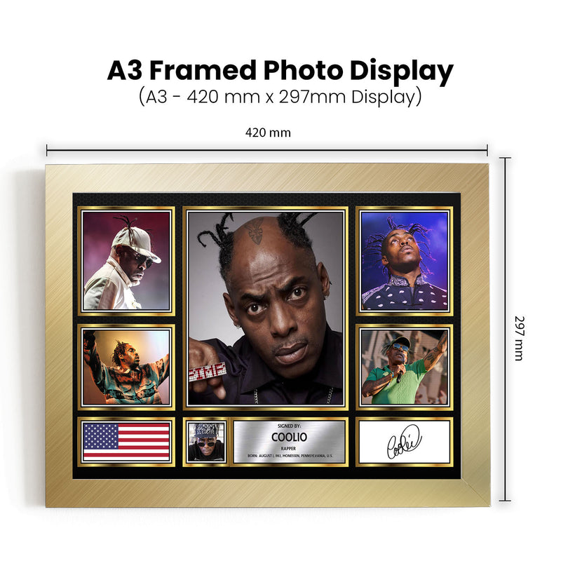 Rappers Coolio Framed Autographed Print - Limited Edition Autograph Fan Gift – Collectible Memorabilia Merchandise