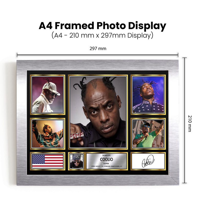 Rappers Coolio Framed Autographed Print - Limited Edition Autograph Fan Gift – Collectible Memorabilia Merchandise