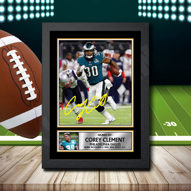 Corey Clement – Printed Signature NFL Star Print – Corey Clement