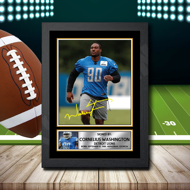 Cornelius Washington 2 – Printed Signature NFL Star Print – Cornelius Washington 2