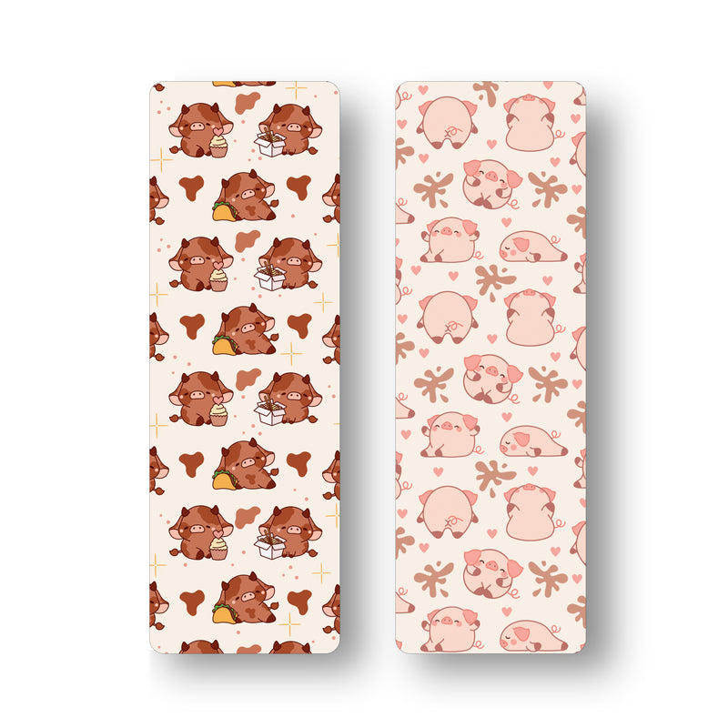 Cows & Pigs Bookmark Set – Cute Farm Animal Bookmarks for Kids & Adults – Farm Theme Stationery Gift
