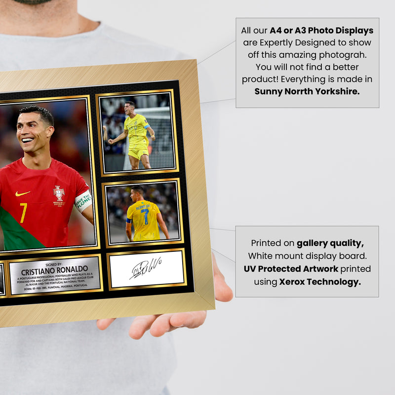 Cristiano Ronaldo - Footballer - Autographed Poster Print Photo Signature GIFT