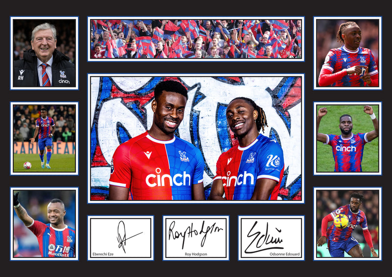 Crystal Palace Premier League Football Team Framed Autographed Print - Limited Edition Autograph Fan Gift – Collectible Memorabilia Merchandise