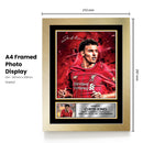 Curtis Jones Signed Autographed Photo Poster – Liverpool F.C. Collectible Print with Signature & Plaque – Premier League Memorabilia for Reds Fans – Tribute to Midfield Maestro