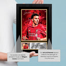 Curtis Jones Signed Autographed Photo Poster – Liverpool F.C. Collectible Print with Signature & Plaque – Premier League Memorabilia for Reds Fans – Tribute to Midfield Maestro