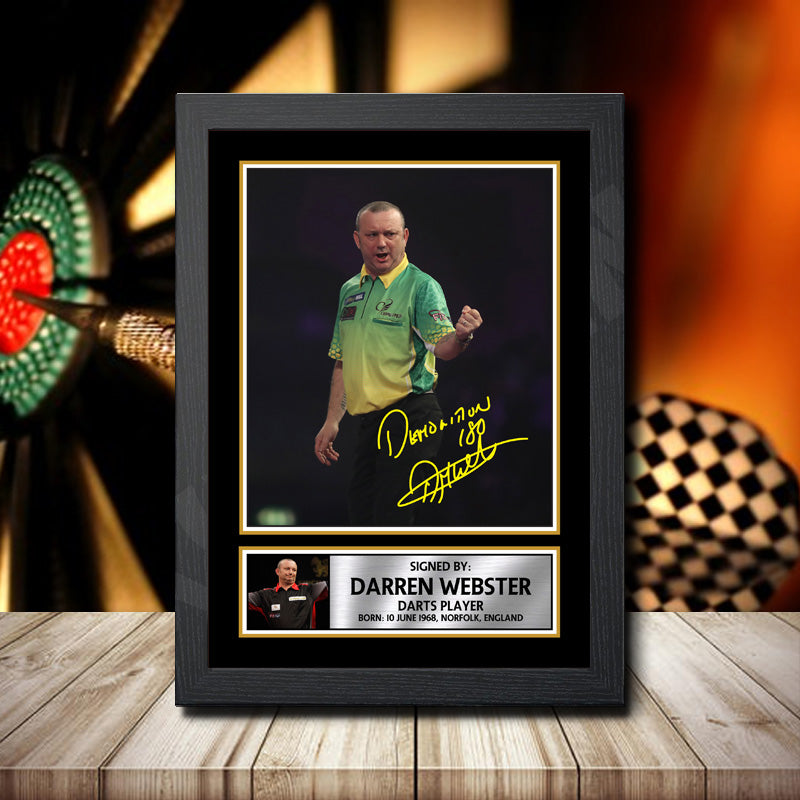 Darren Webster Printed Signature Darts Star Poster Print Framed Wall Art Gift – Darren Webster Printed Signature Darts Star Poster Print