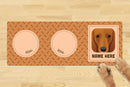 Personalised Dog Breed Dog Bowl Mat (880mm x 300mm)(2 Bowl Design) - DASCHUND
