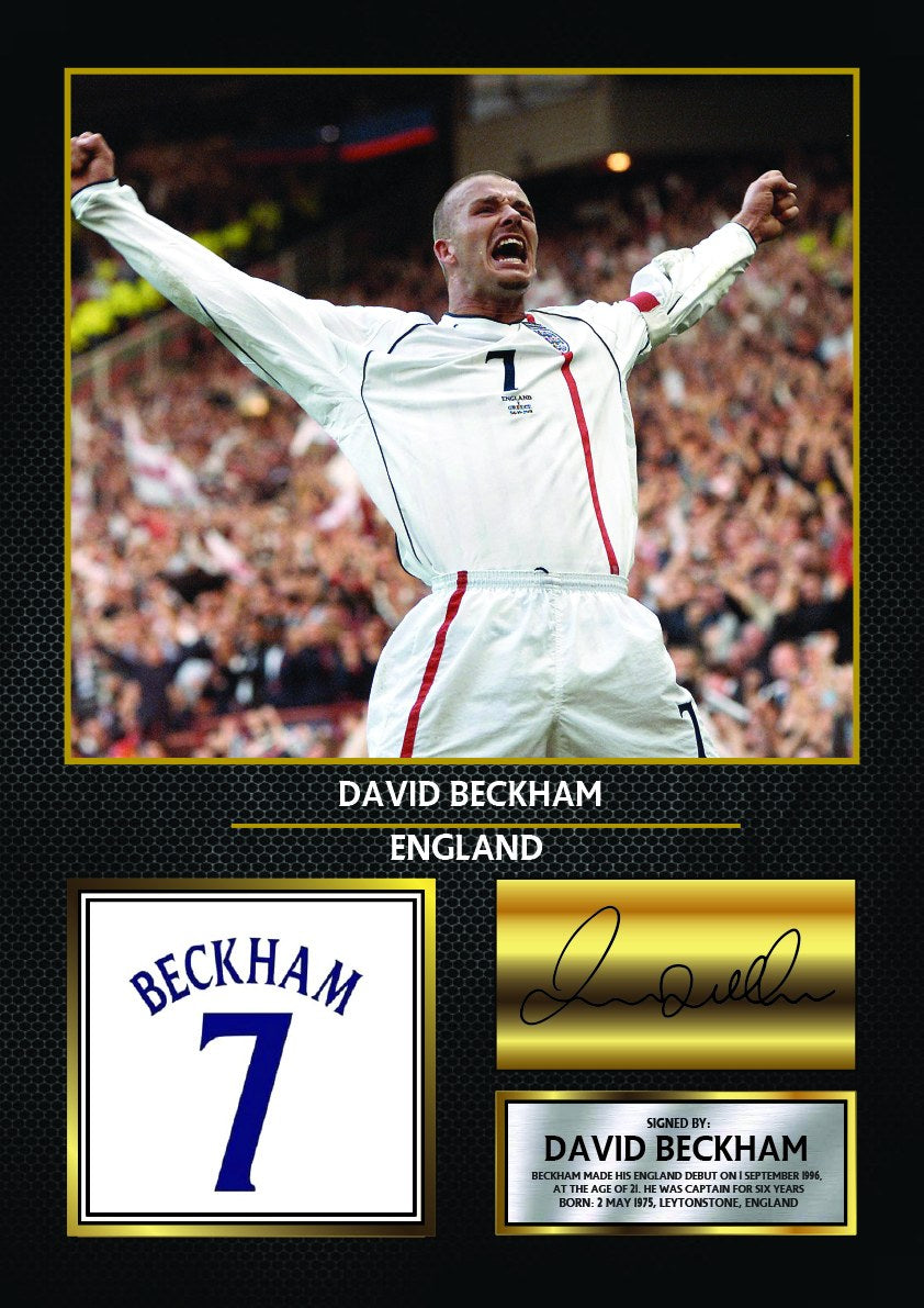 David Beckham England Footballer Printed Signature Print – david Beckham printed signature poster