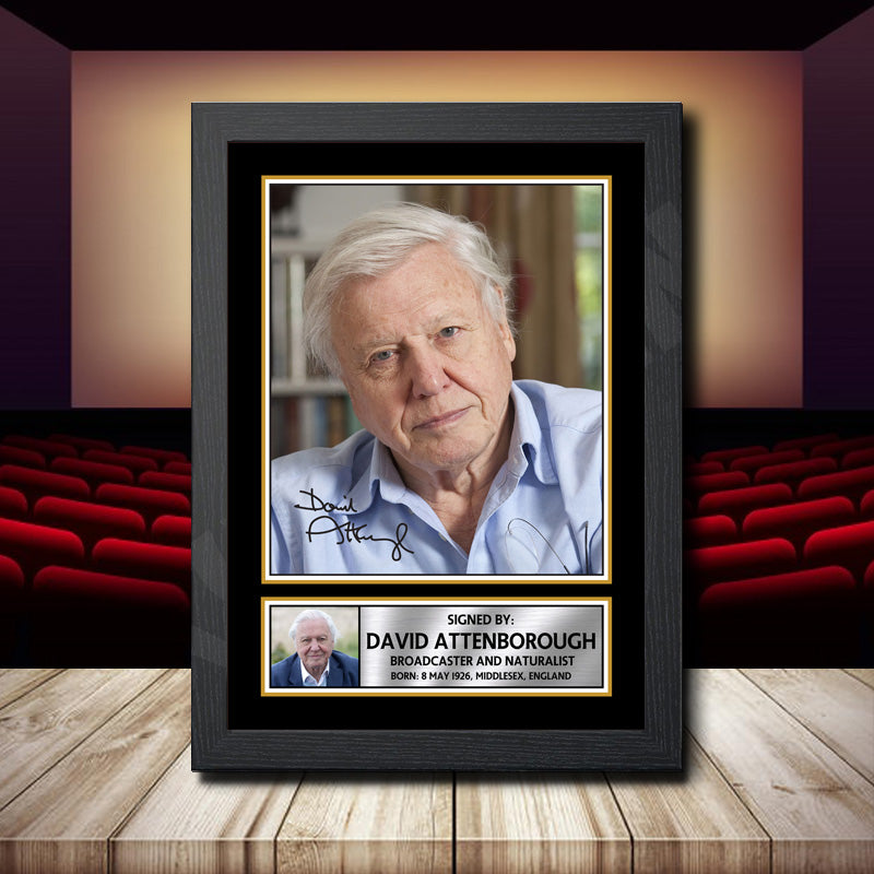 David Attenborough 2 Printed Signature Movie Star Poster Print Framed Wall Art Gift – David Attenborough 2 Printed Signature Movie Star Poster Print