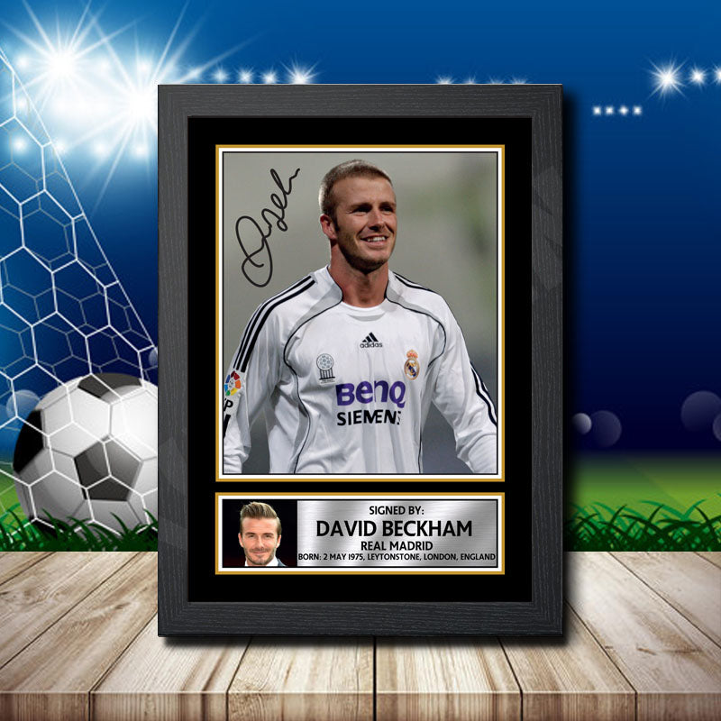 David Beckham 2 Printed Signature Footballers Star Poster Print Framed Wall Art Gift – David Beckham 2 Printed Signature Footballers Star Poster Print