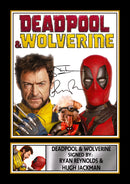 Deadpool & Wolverine Printed Autograph Poster – Ryan Reynolds & Hugh Jackman Marvel Movie Wall Art – Superhero Film Memorabilia Print