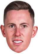 Dean Henderson Face Mask 2026 – England Football Player Celebrity Card Face Mask – Celebrity Mask for Stag Do, Hen Night, Fancy Dress & Costume Parties – Funny Adult Card Mask