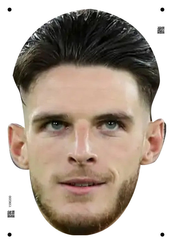 Declan Rice England Euros 2024 Celebrity Face Mask Fancy Dress - High-Quality Cardboard Masks for Any Occasion