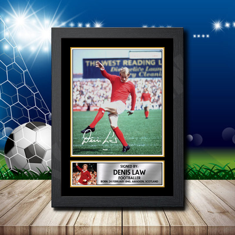 Denis Law 1 Printed Signature Footballers Star Poster Print Framed Wall Art Gift – Denis Law 1 Printed Signature Footballers Star Poster Print