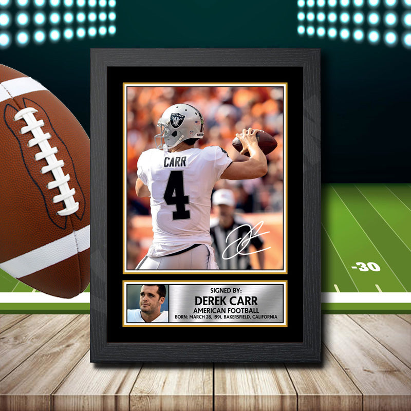 Derek Carr 2 – Printed Signature NFL Star Print – Derek Carr 2