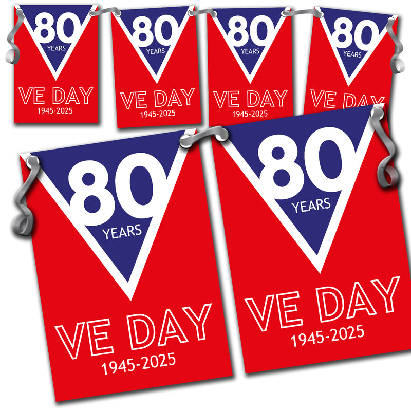 VE Day 80th Anniversary Party Bunting Design 1 - Special Edition