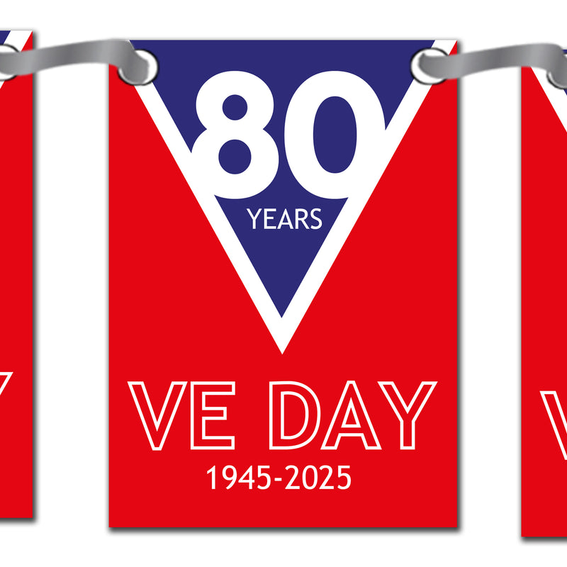 VE Day 80th Anniversary Party Bunting Design 1 - Special Edition