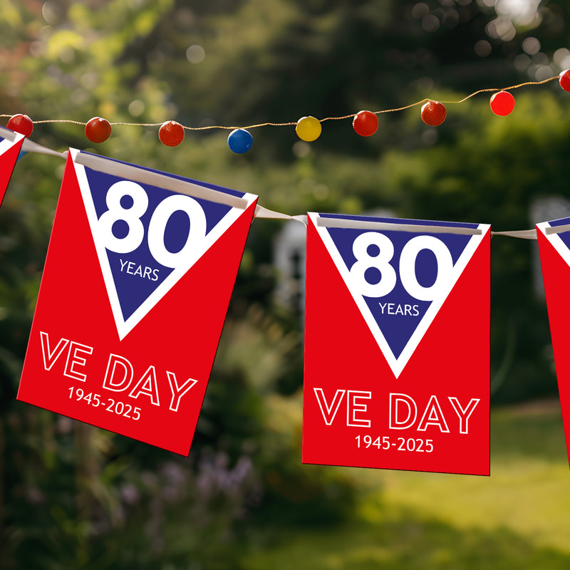 VE Day 80th Anniversary Party Bunting Design 1 - Special Edition