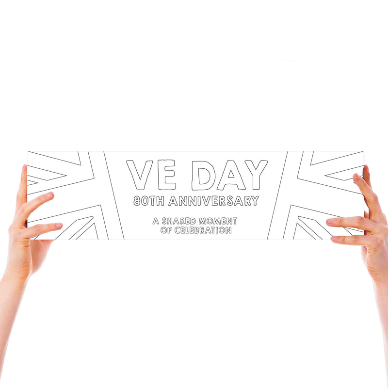 VE Day 80th Anniversary COLOUR IN YOURSELF Small Paper Banners (Set of 2) Design 1 - Special Edition