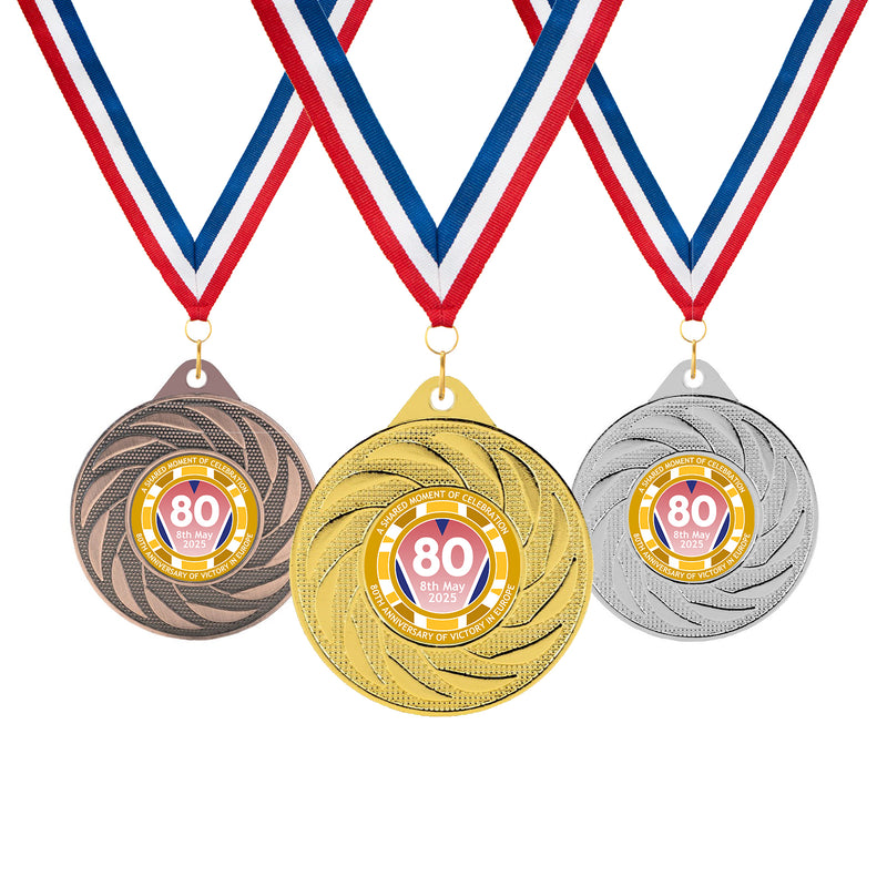 VE Day 80th Anniversary Radial Medals Design 2  - Special Edition