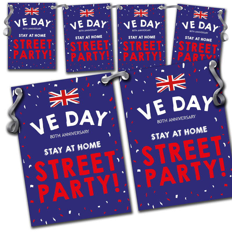 VE Day 80th Anniversary Party Bunting Design 2 (Street Party) - Special Edition