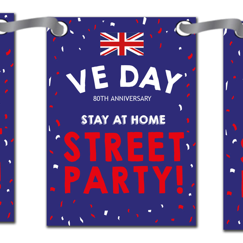 VE Day 80th Anniversary Party Bunting Design 2 (Street Party) - Special Edition