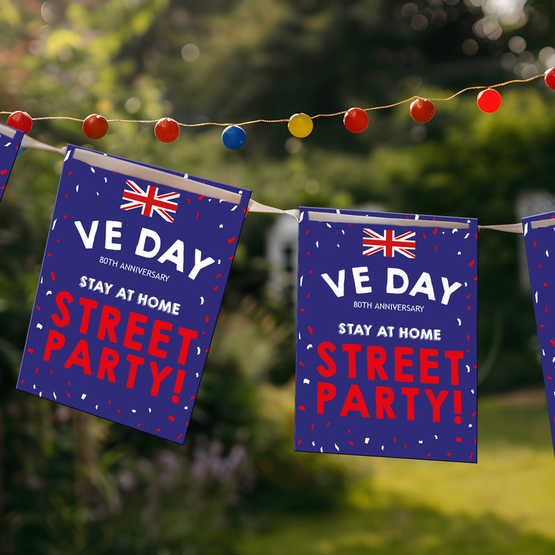 VE Day 80th Anniversary Party Bunting Design 2 (Street Party) - Special Edition