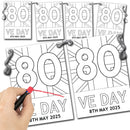 VE Day 80th Anniversary COLOUR IT YOURSELF Party Bunting Design 2 - Special Edition
