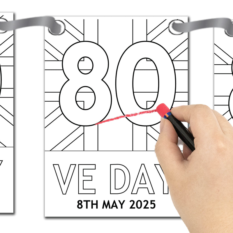 VE Day 80th Anniversary COLOUR IT YOURSELF Party Bunting Design 2 - Special Edition