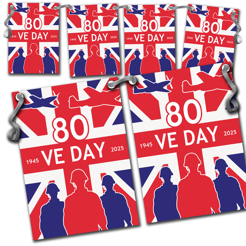 VE Day 80th Anniversary Party Bunting Design 3 (Union Jack) - Special Edition