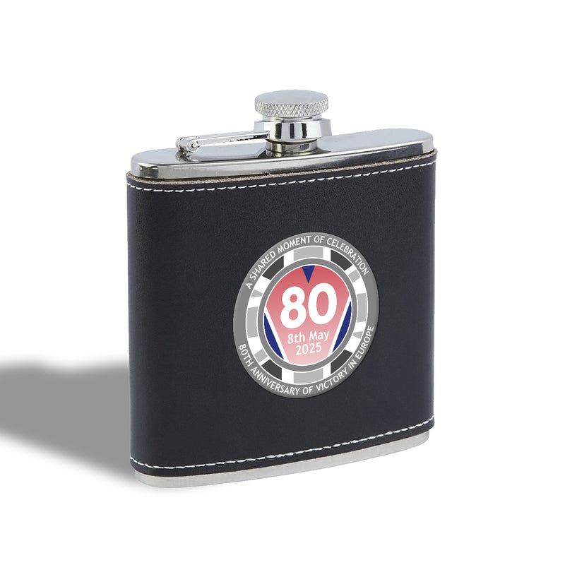 VE Day 80th Anniversary Hip Flask Design 3 - Special Edition