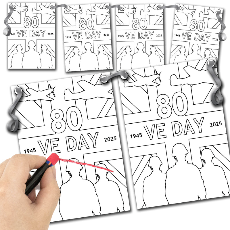 VE Day 80th Anniversary COLOUR IT YOURSELF Party Bunting Design 3 - Special Edition