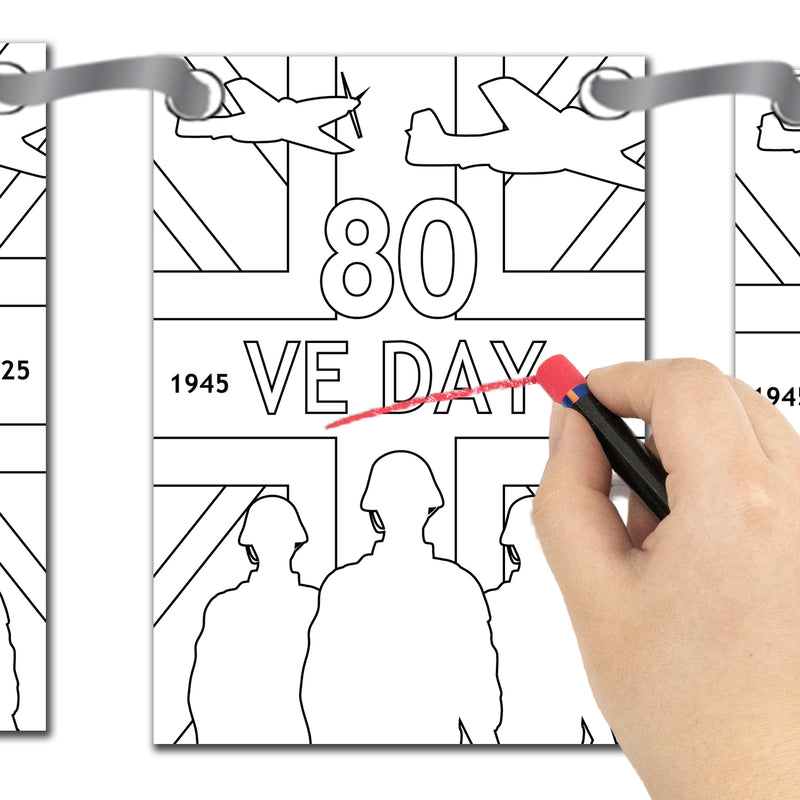 VE Day 80th Anniversary COLOUR IT YOURSELF Party Bunting Design 3 - Special Edition