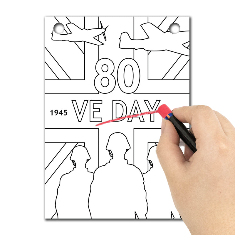 VE Day 80th Anniversary COLOUR IT YOURSELF Party Bunting Design 3 - Special Edition