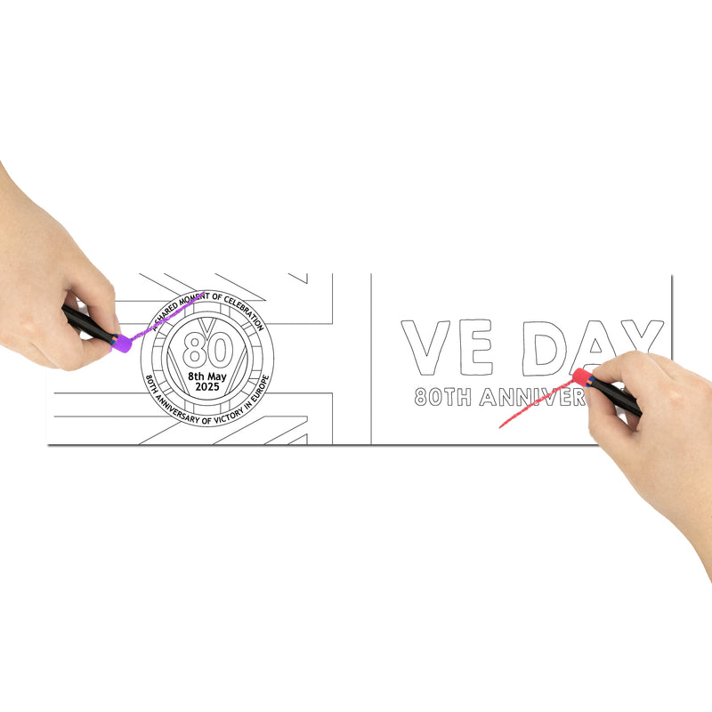 VE Day 80th Anniversary COLOUR IN YOURSELF Small Paper Banners (Set of 2) Design 3 - Special Edition