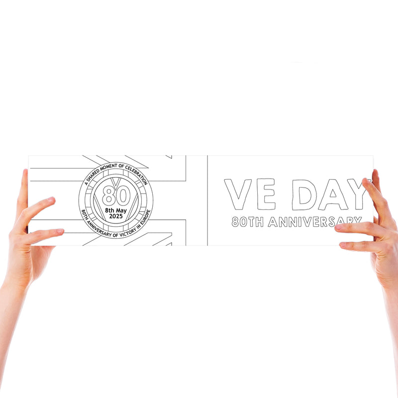 VE Day 80th Anniversary COLOUR IN YOURSELF Small Paper Banners (Set of 2) Design 3 - Special Edition