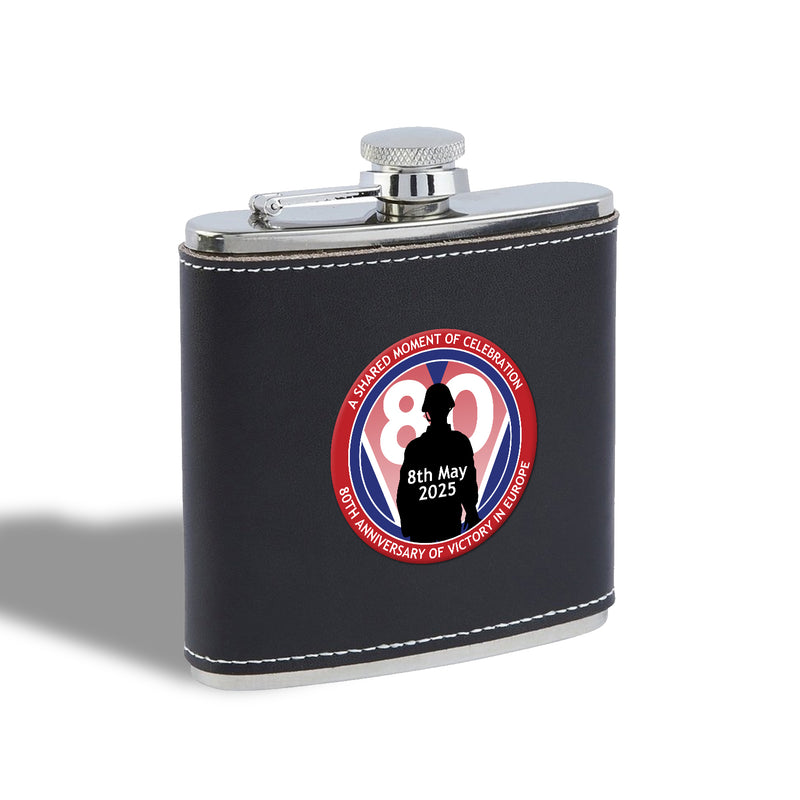 VE Day 80th Anniversary Hip Flask Design 4 - Special Edition