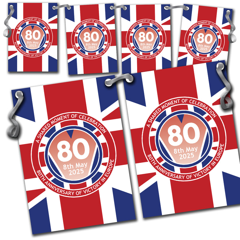 VE Day 80th Anniversary Party Bunting Design 5 (Union Jack) - Special Edition