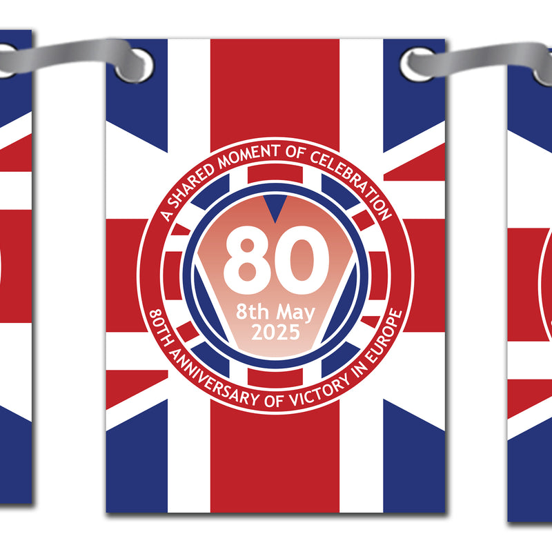 VE Day 80th Anniversary Party Bunting Design 5 (Union Jack) - Special Edition