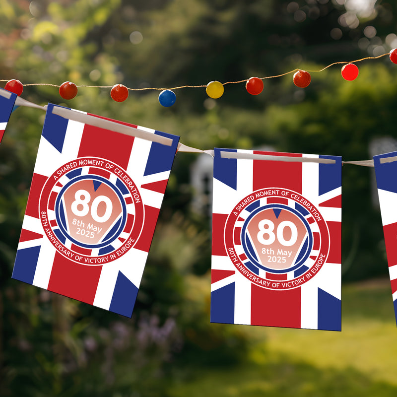 VE Day 80th Anniversary Party Bunting Design 5 (Union Jack) - Special Edition