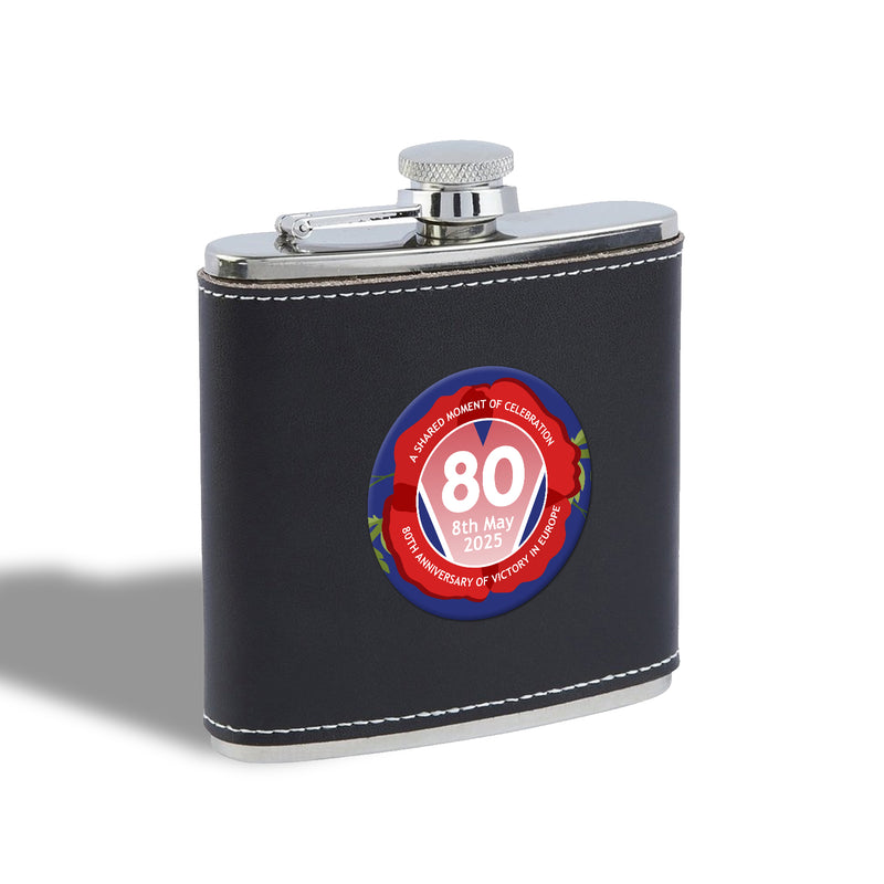 VE Day 80th Anniversary Hip Flask Design 6 - Special Edition