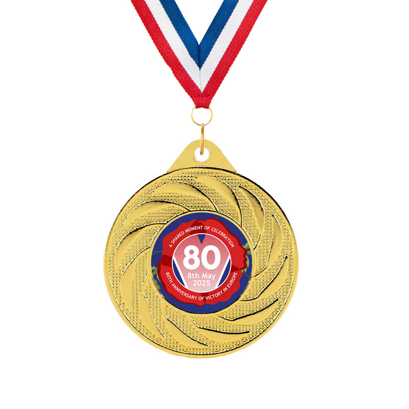 VE Day 80th Anniversary Radial Medals Design 6  - Special Edition