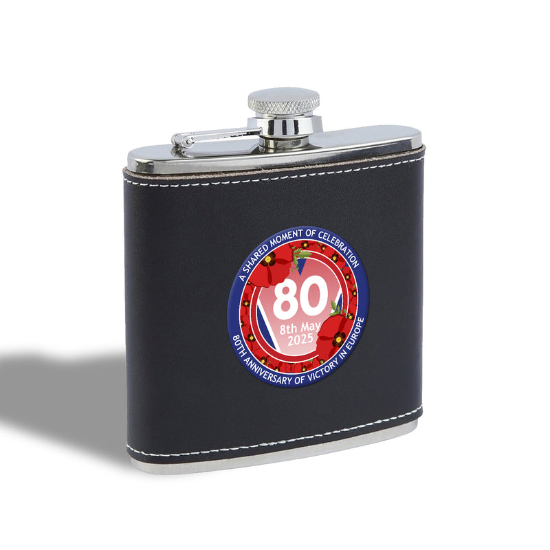 VE Day 80th Anniversary Hip Flask Design 7 - Special Edition