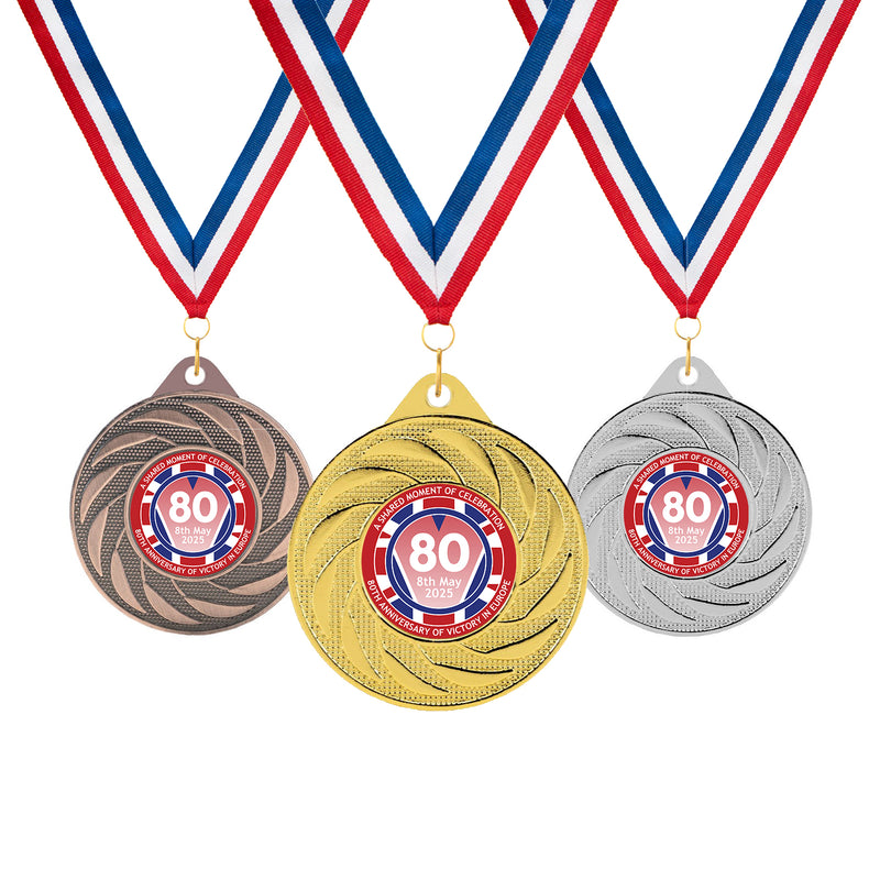 VE Day 80th Anniversary Radial Medals Design 1  - Special Edition