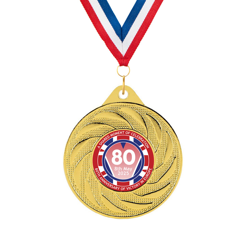 VE Day 80th Anniversary Radial Medals Design 1  - Special Edition