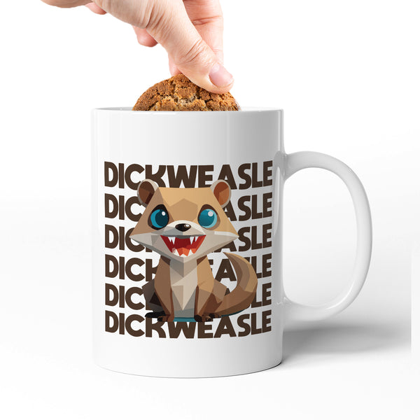 Rude Swear Word Printed Mug Design - D*CKWEASEL (3 Colours)