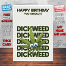 Rude Swear Word Birthday Card Design - D*CKWEED