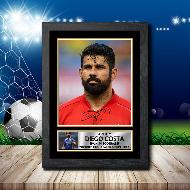 Diego Costa 2 Printed Signature Footballers Star Poster Print Framed Wall Art Gift – Diego Costa 2 Printed Signature Footballers Star Poster Print