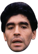 Diego Maradona Face Mask – Argentina Football Legend Inspired Card Face Mask, Soccer Fan Party Accessory, Sports Supporter Prop, Football Gift