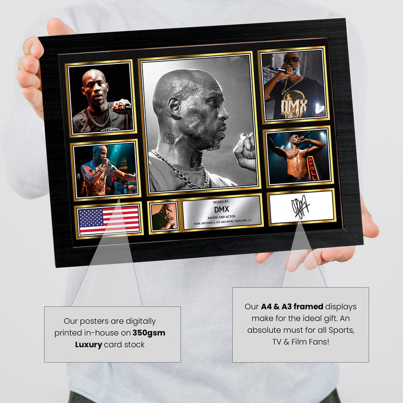 Rappers DMX Framed Autographed Print - Limited Edition Autograph Fan Gift – Collectible Memorabilia Merchandise